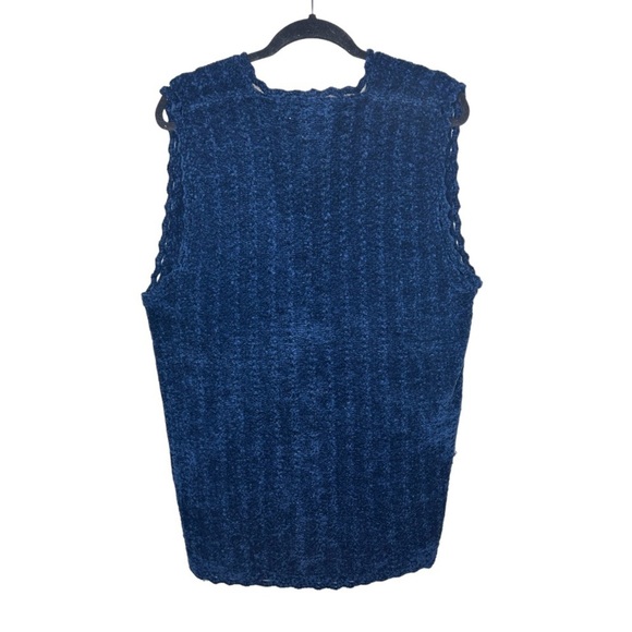 Vintage Abraxas Women’s Blue Button Up Knitted Vest Size Medium - Picture 3 of 6